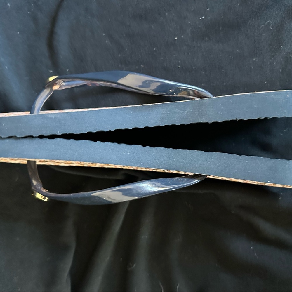 Tory Burch Navy Strap Geometric Flip Flops new - Picture 8 of 12